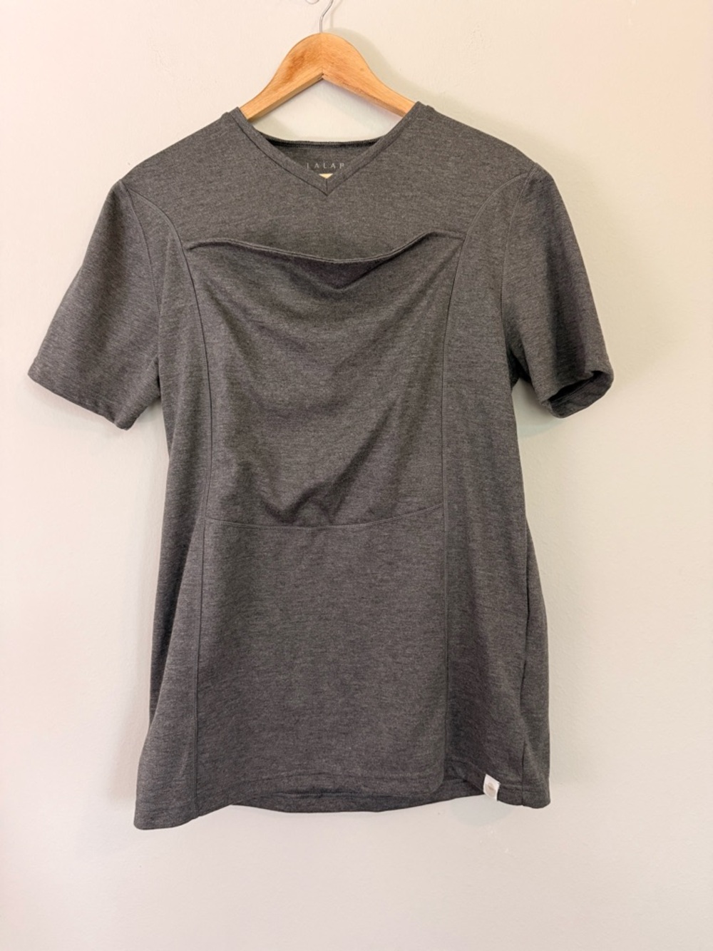 Lalabu Dad Shirt Charcoal Gray Short Sleeve Baby Wearing Shirt